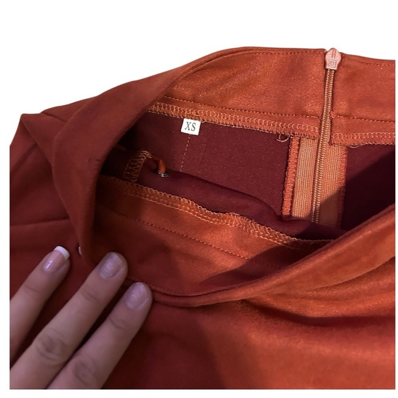 Rust Lace-Up Mini Skirt - Picture 2 of 4